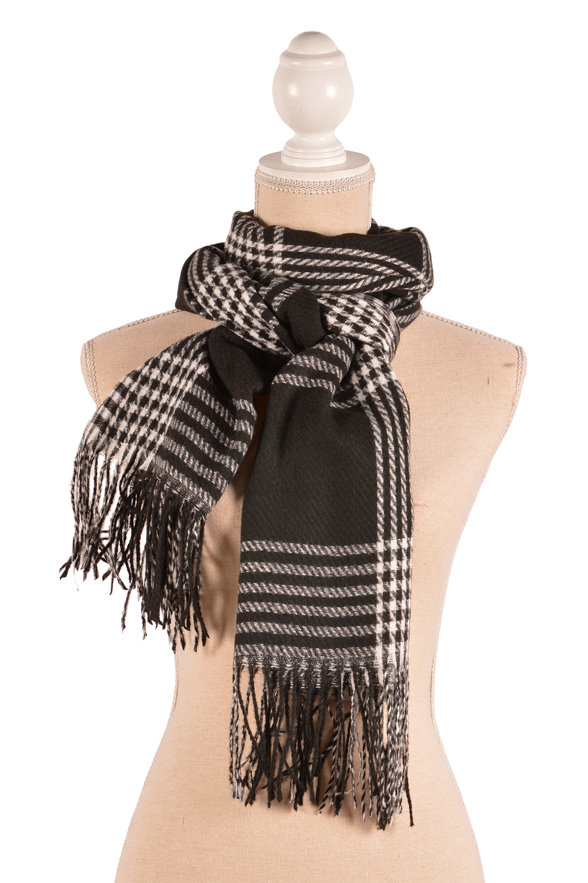 BK 26X71" PLAID SCARF