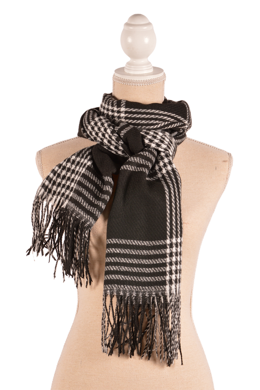 BK 26X71" PLAID SCARF