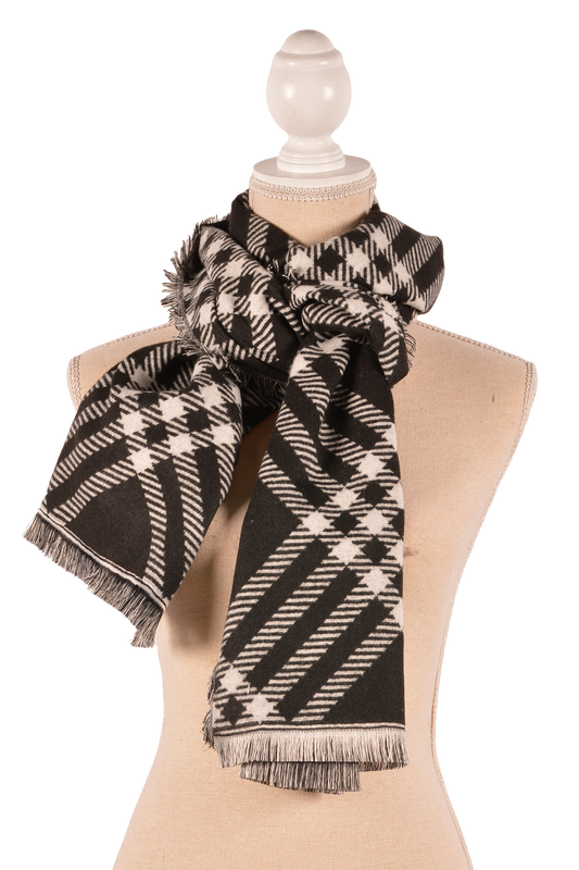 BK 24X75" DIA PLAID SCARF