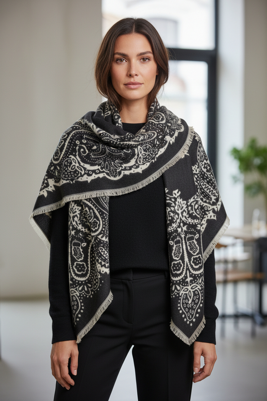 BK 51X51" PAISLEY SCARF