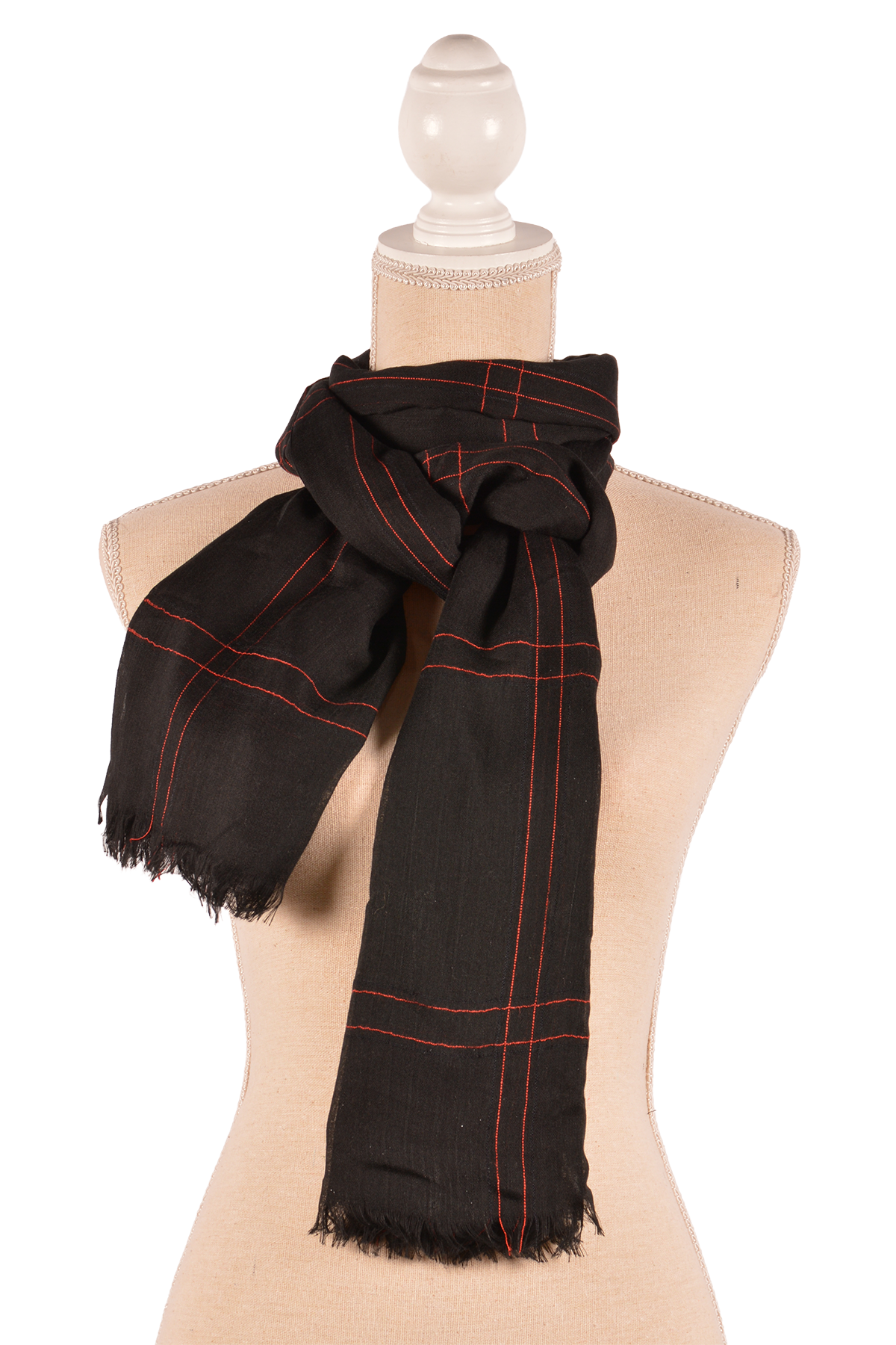 BK 29.5X75" WINDOWPAIN SCARF