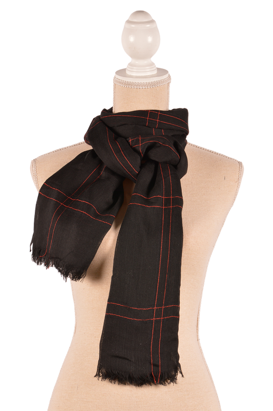 BK 29.5X75" WINDOWPAIN SCARF