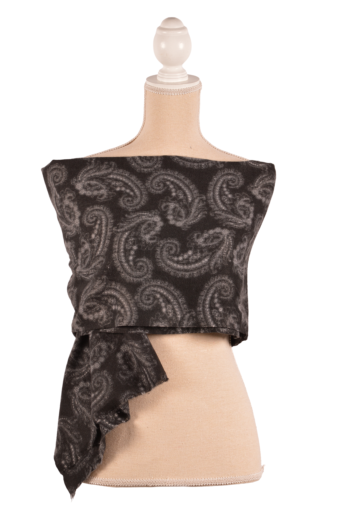 BK 27.5X71" PAISLEY SCARF
