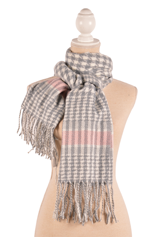 GY 27.5X71" LG CHECK SCARF