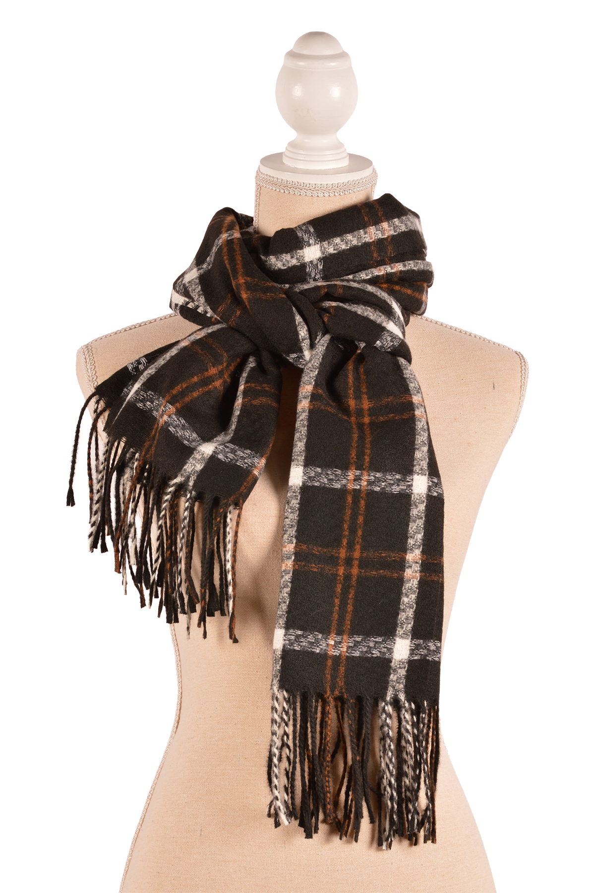 BK 26X72" LG PLAID SCARF