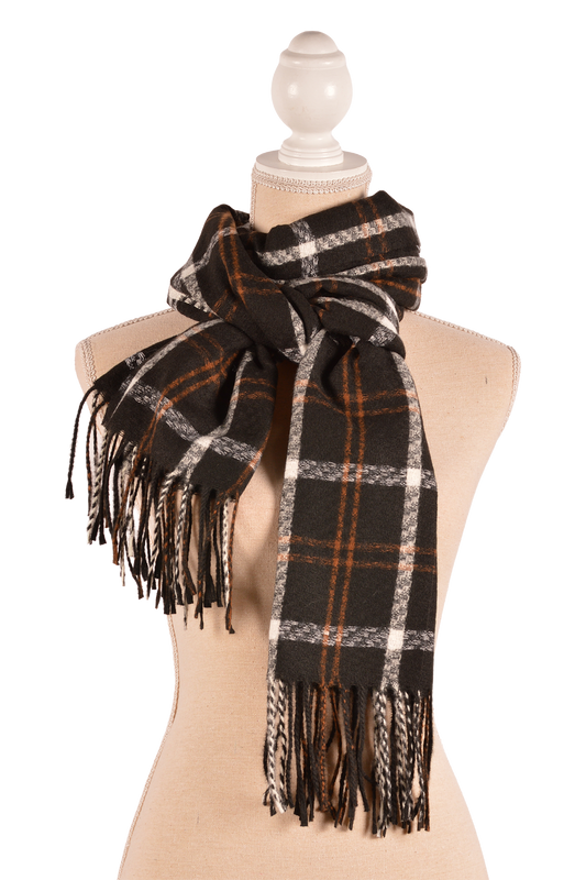 BK 26X72" LG PLAID SCARF
