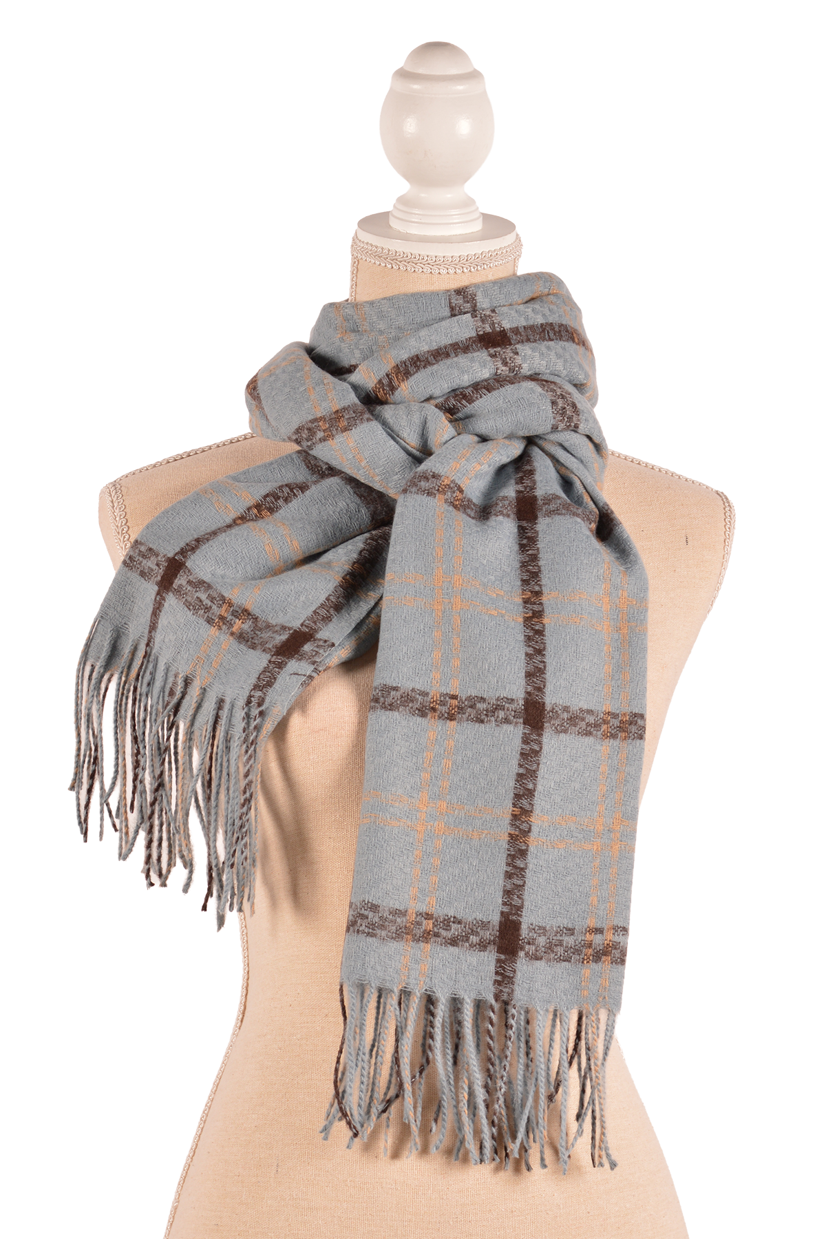 BL 26X72" LG PLAID SCARF