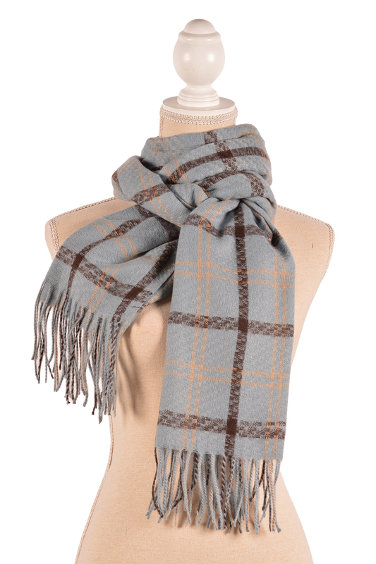 BL 26X72" LG PLAID SCARF