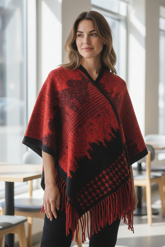 RD HOUNDSTOOTH WRAP
