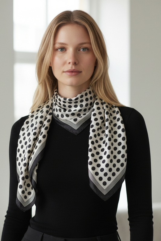 WH 27.5" SQ POLKA DOT SCARF