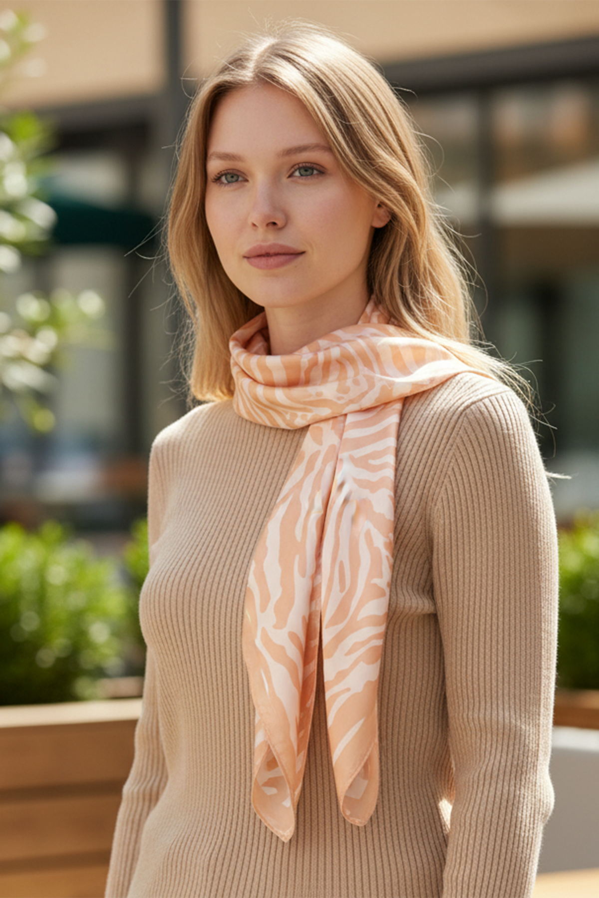 CA 27.5" ZEBRA PRINT SQ SCARF