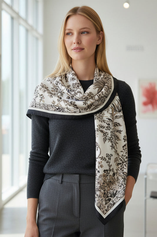 GY 35.5" FLORAL SQ SCARF