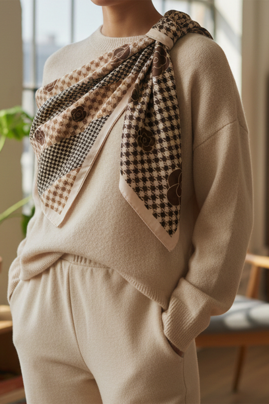 BE 35.5" HOUNDSTOOTH SQ SCARF