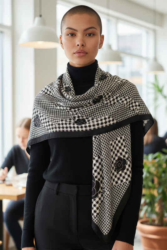 BK 35.5" HOUNDSTOOTH SQ SCARF