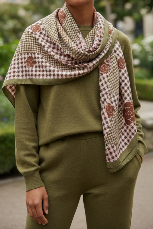 GR 35.5" HOUNDSTOOTH SQ SCARF