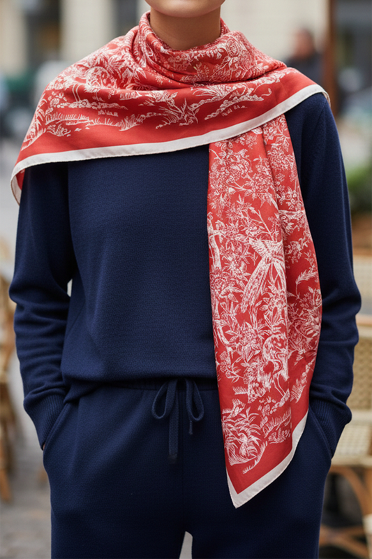 BU 35.5" BIRDS & FLR SQ SCARF