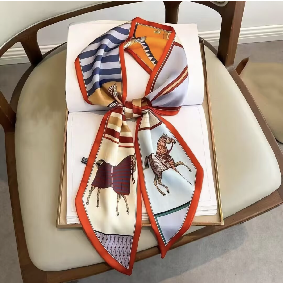 Or Horse Skinny Scarf  Scarf  5x57"