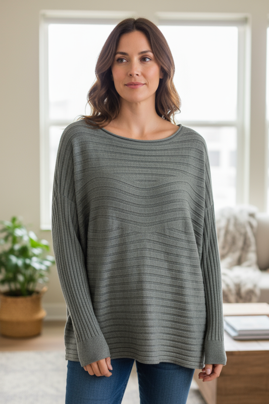 GR WAVES RIBBED SWEATER