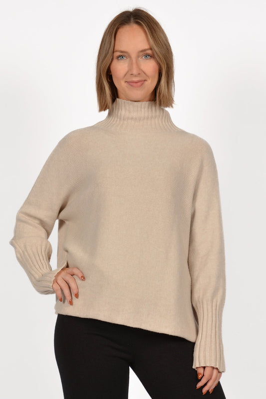 BE RIB MOCK NECK SWEATER