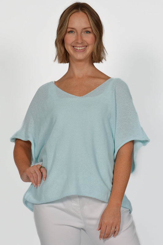 Short Sleeve Vneck Cotton Top