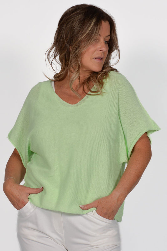 Short Sleeve Vneck Cotton Top