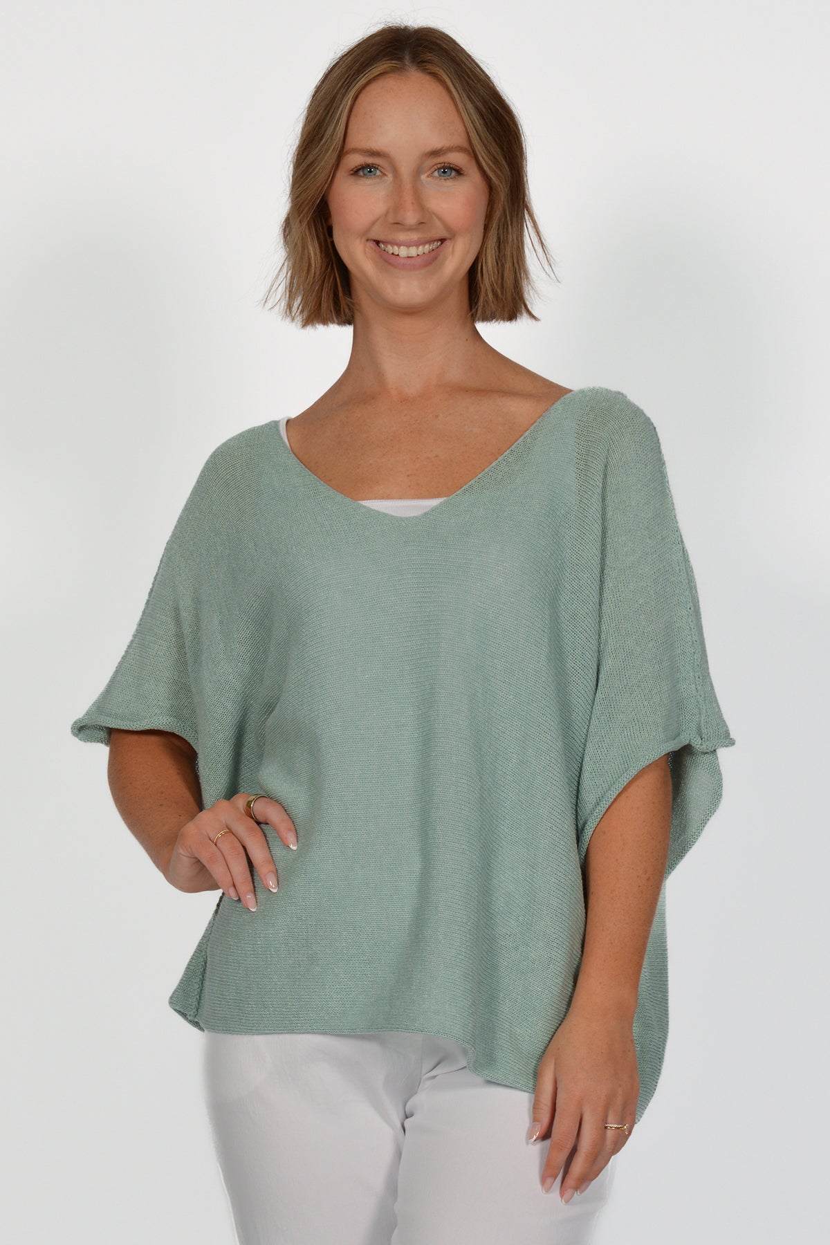 Short Sleeve Vneck Cotton Top