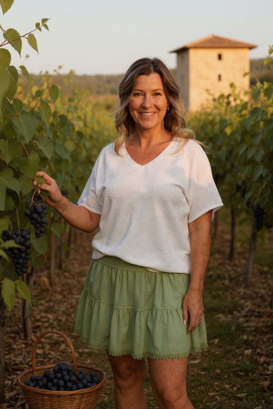 Short Sleeve Vneck Cotton Top