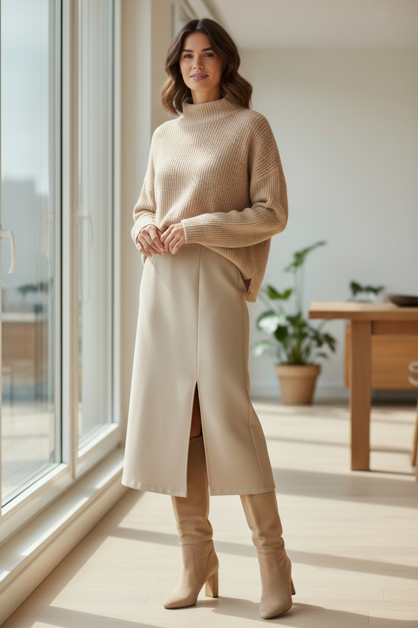 BE SCUBA SKIRT W/SLIT