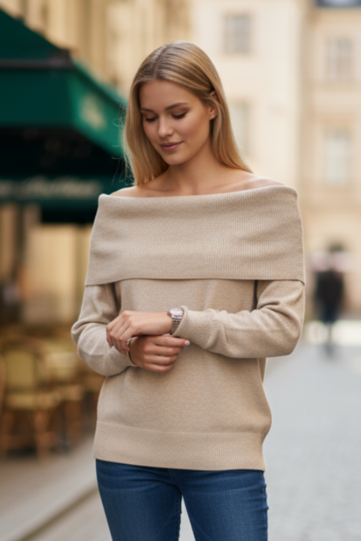 BE COWL NECK SWEATER