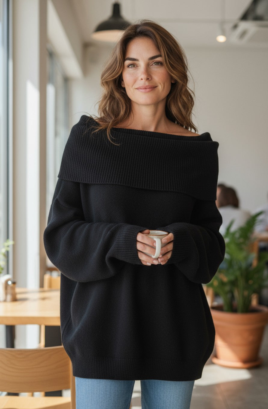 BK COWL NECK SWEATER