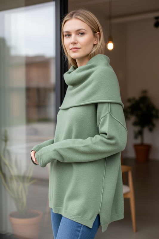 SAG COWL NECK SWEATER