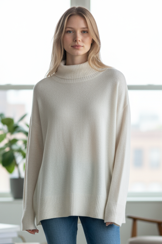 BE RIB MOCK NECK SWEATER