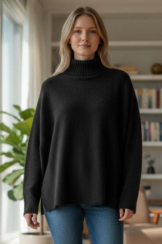 BK RIB MOCK NECK SWEATER