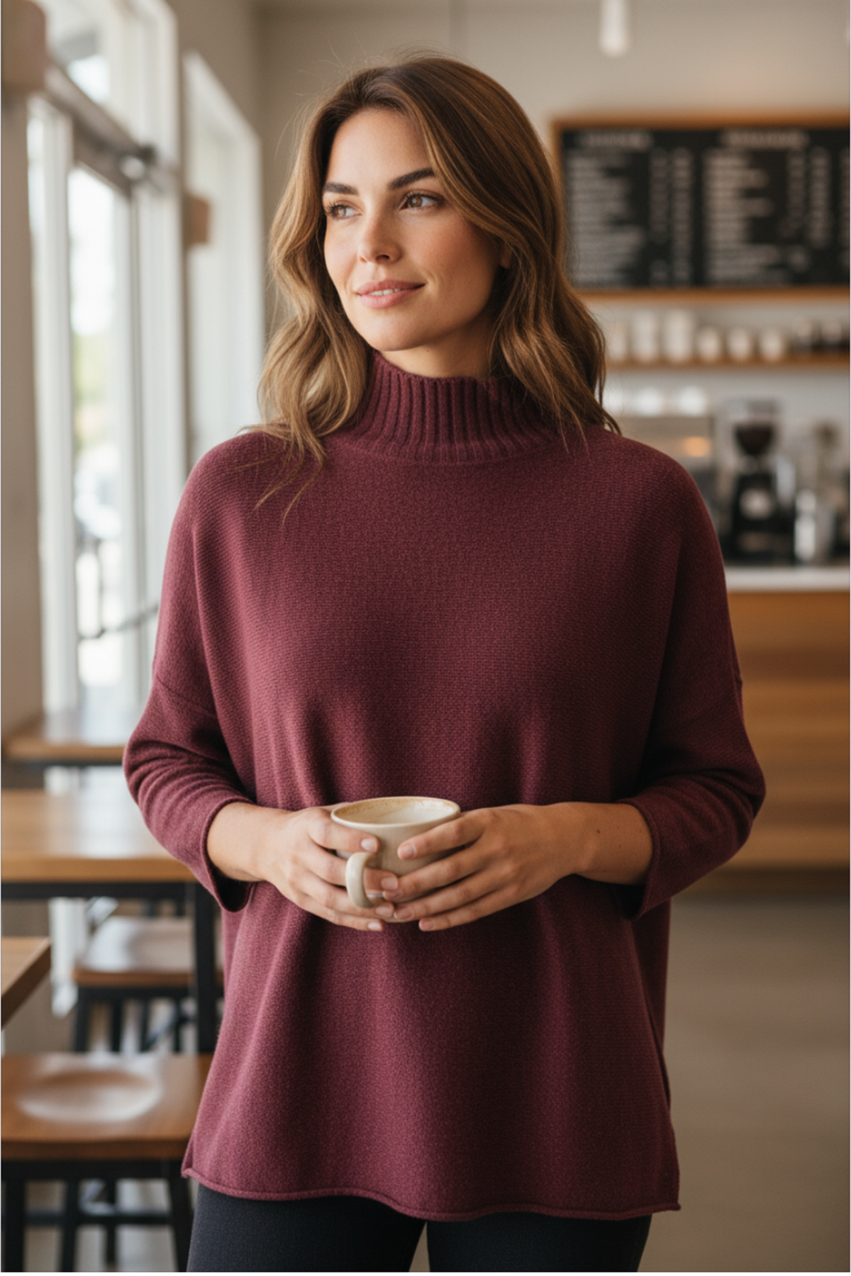 BU RIB MOCK NECK SWEATER