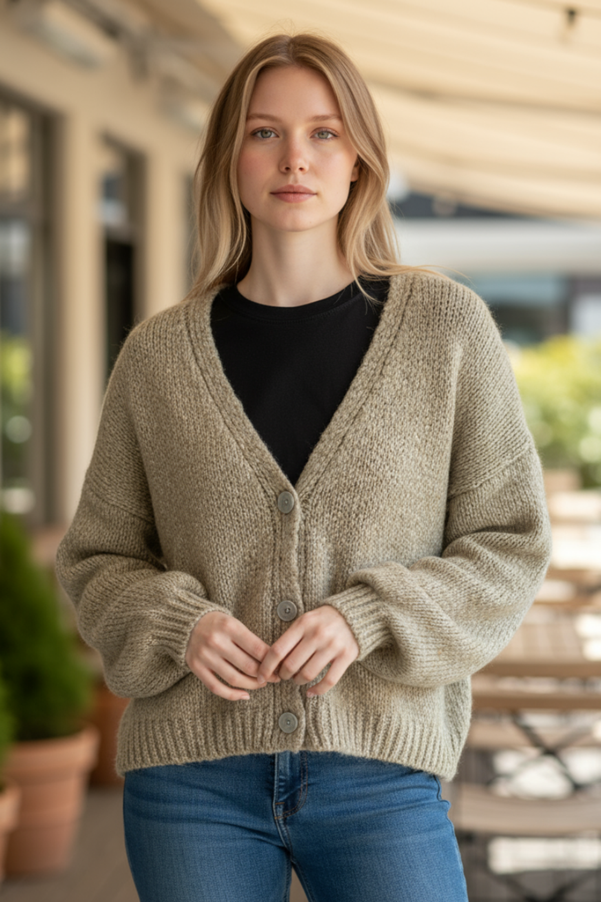 TA CHUNKY KNIT CARDIGAN
