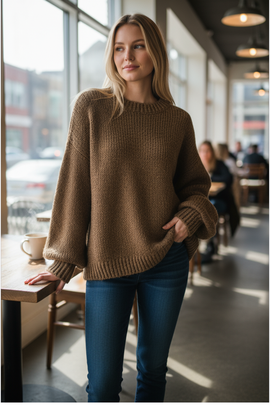 BR CHUNKY KNIT CREW SWEATER