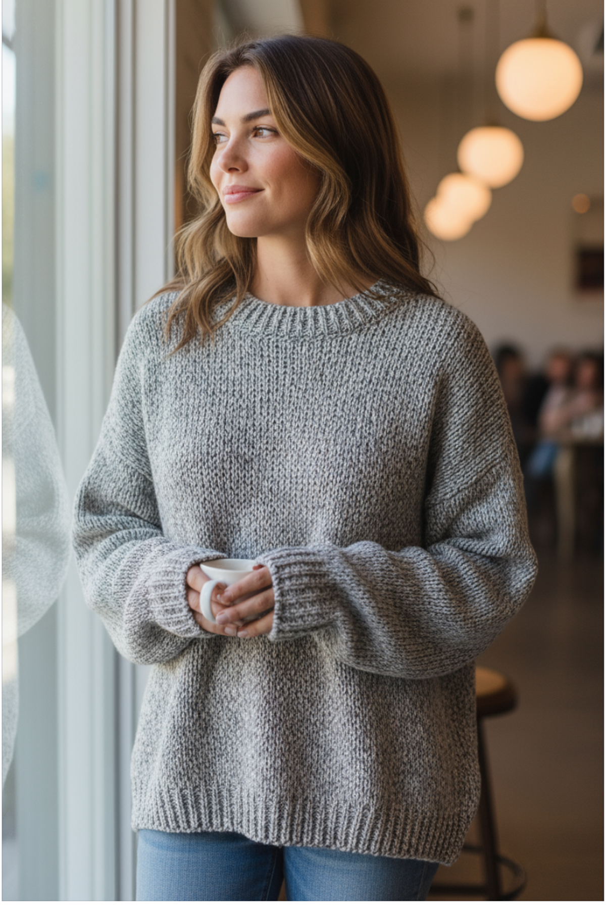 GY CHUNKY KNIT CREW SWEATER