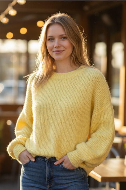 YL CHUNKY KNIT CREW SWEATER