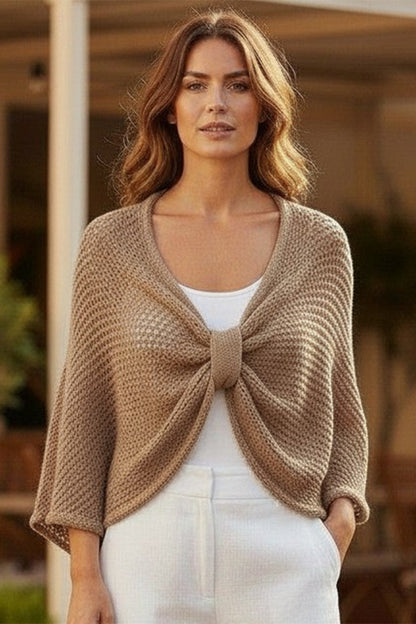 Holey knit Top with Tie (Reversible)