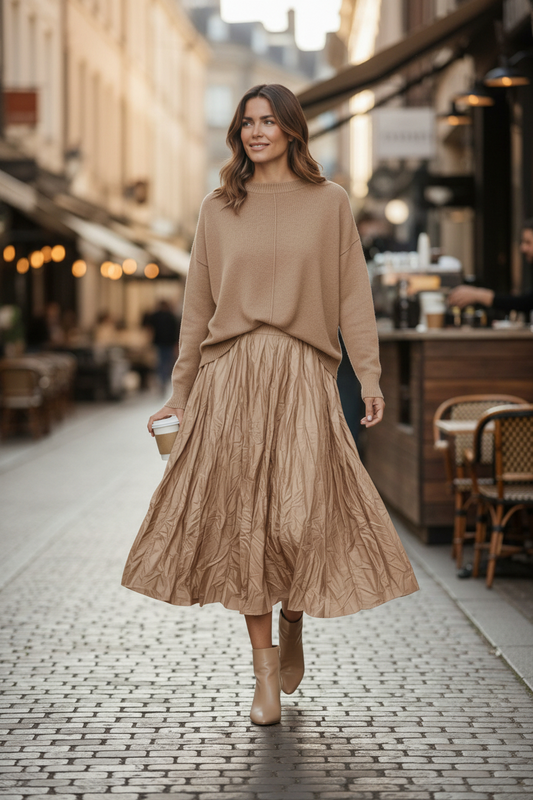 BE CRINKLE SATIN SKIRT