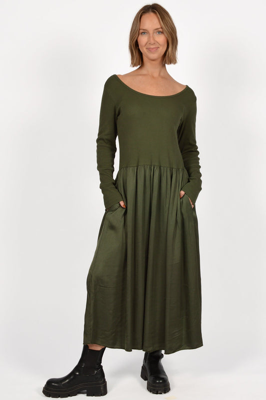 GR DRESS W/SATIN SKIRT