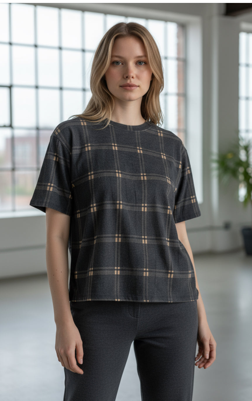 BK PLAID TOP
