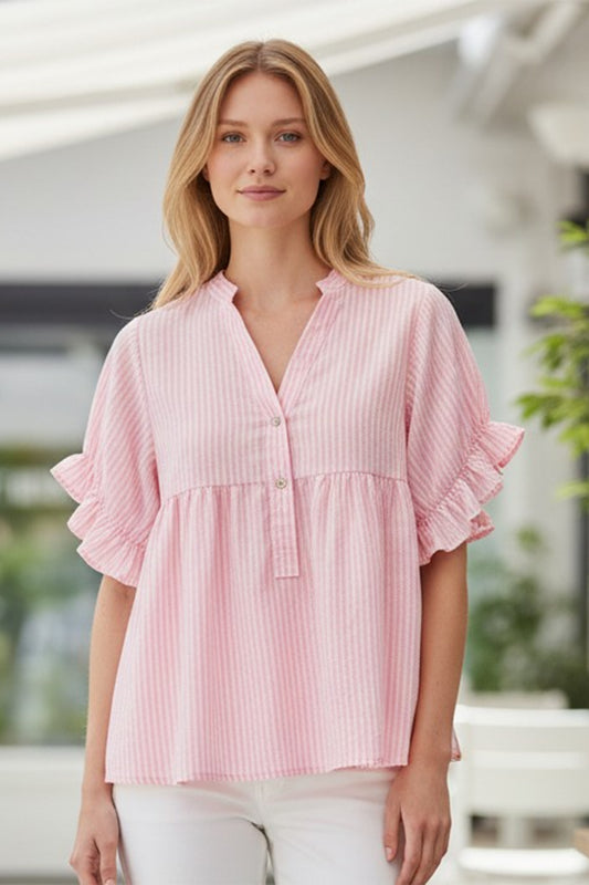 Seersucker Babydoll Shirt