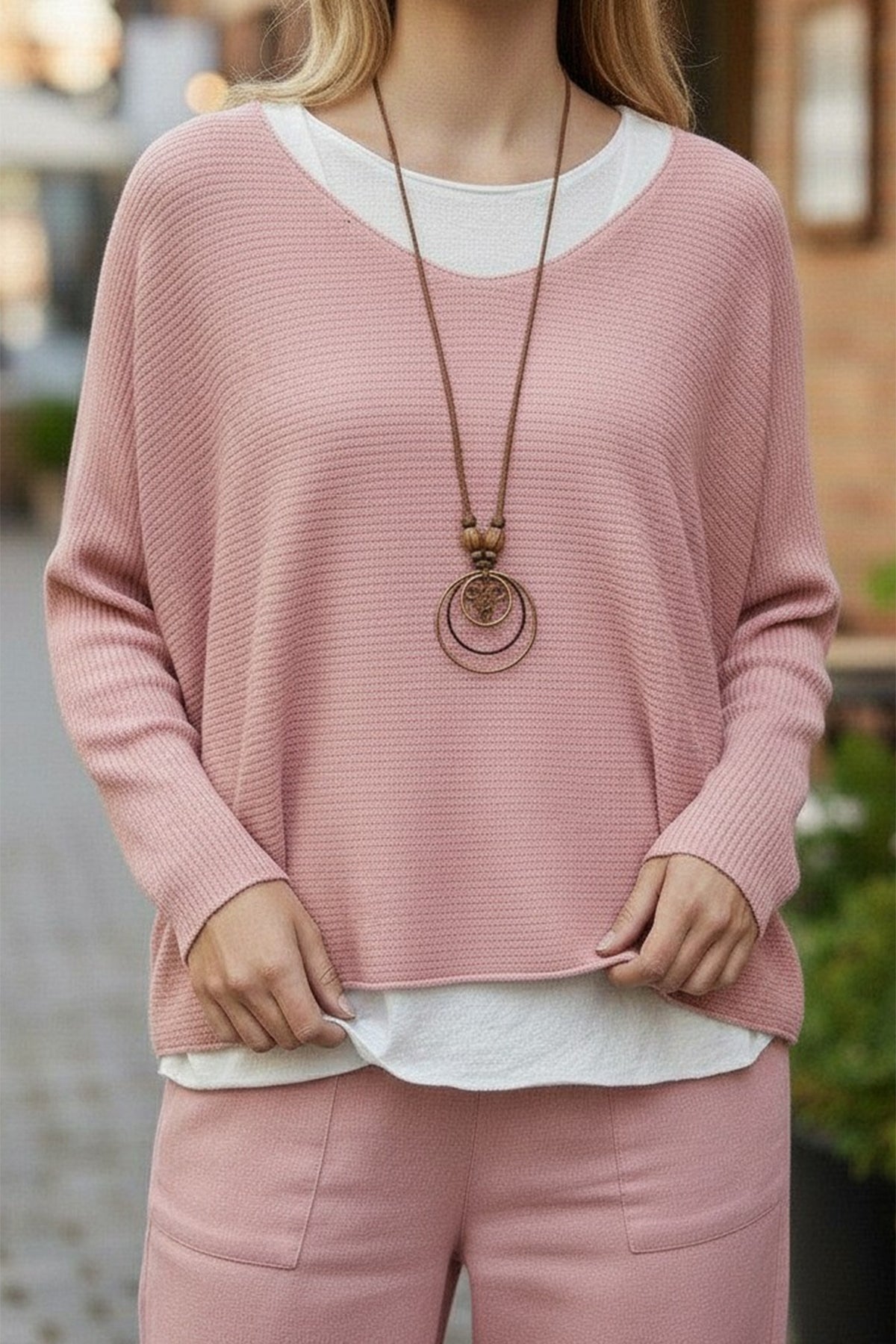 Textured 2pc Top