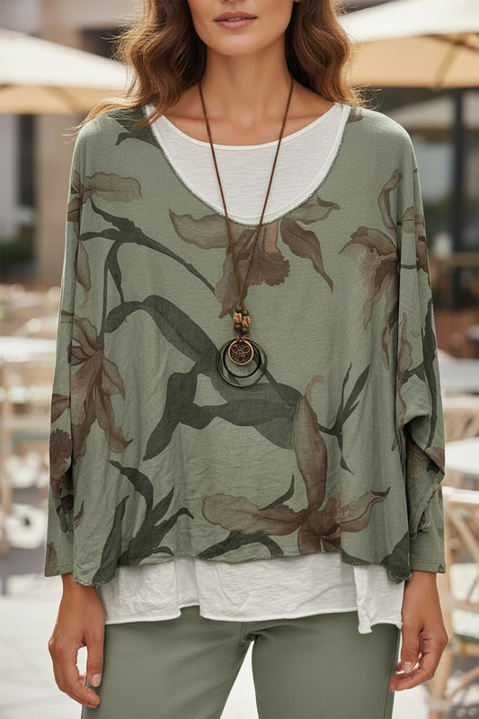 Floral Print 2pc Top