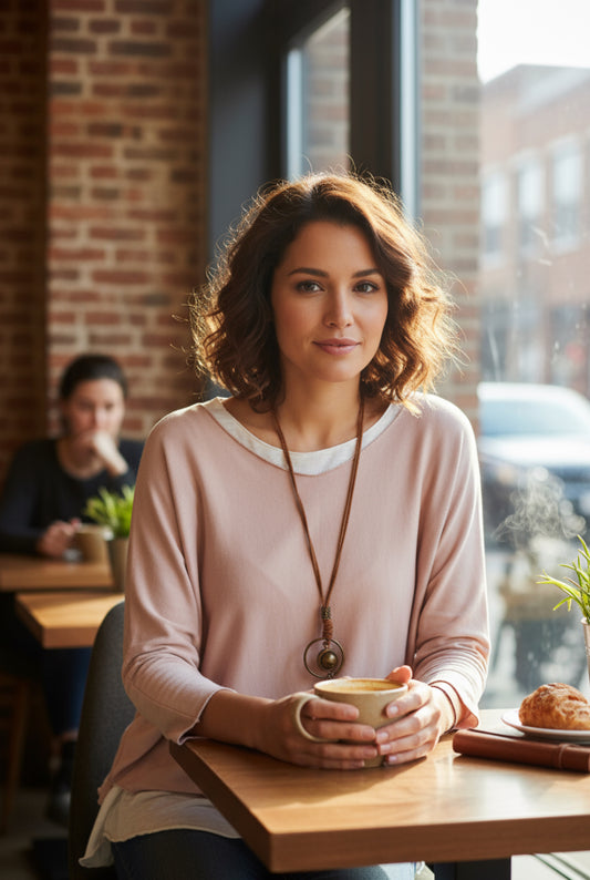 MAUVE 2PC TUNIC W/NECKLACE