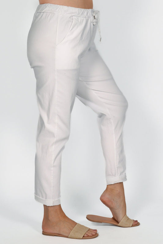 Solid Tie Waist Pants