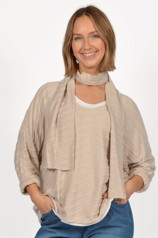 BE BRAIDED SWEATER W/SCARF