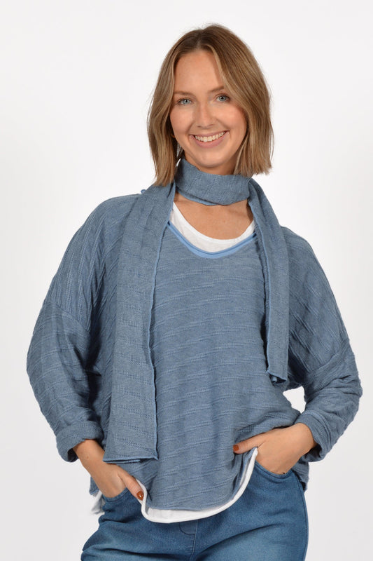 BJ BRAIDED SWEATER W/SCARF