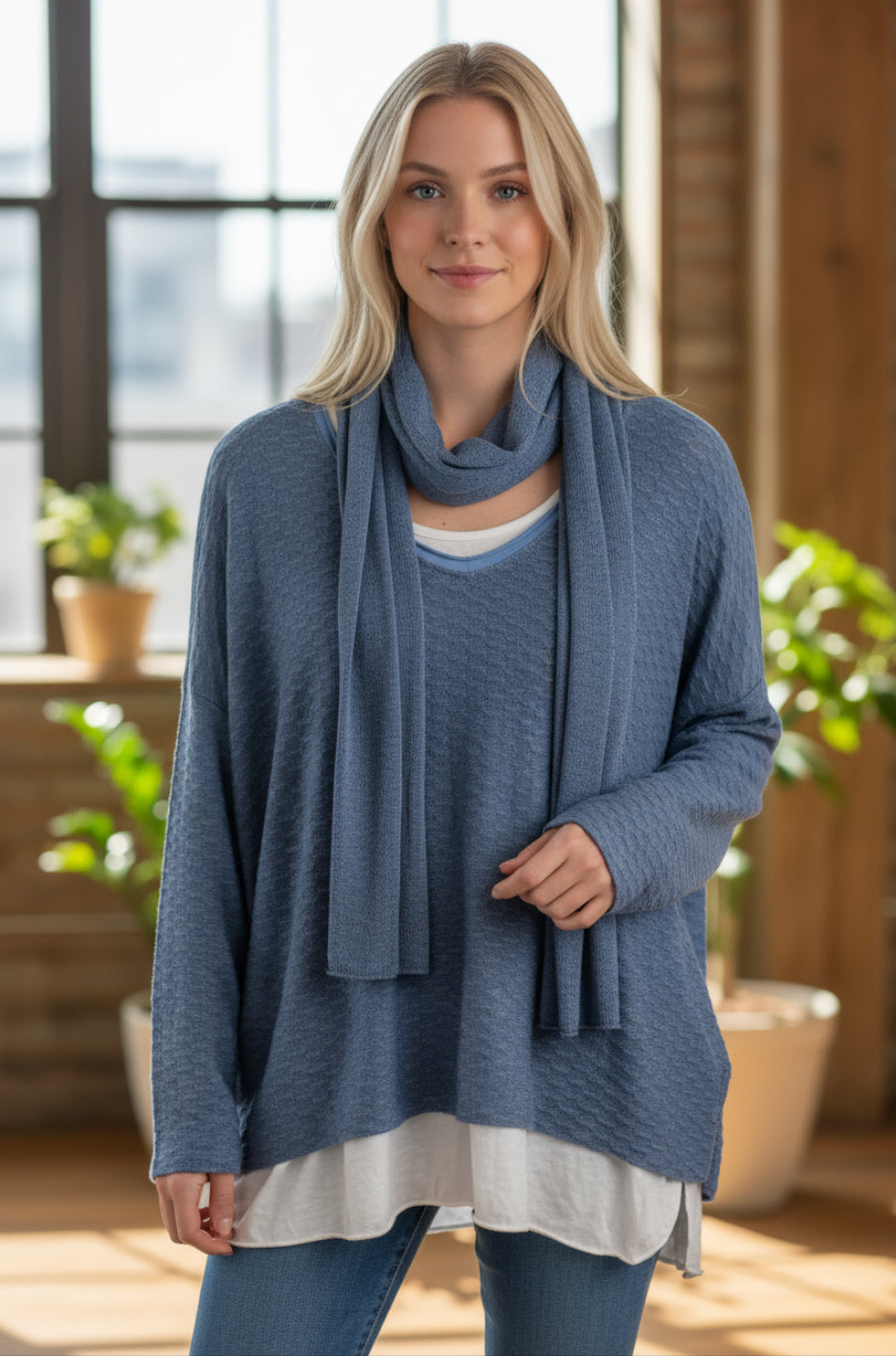BJ HONEYCOMB 2PC TOP W/SCARF